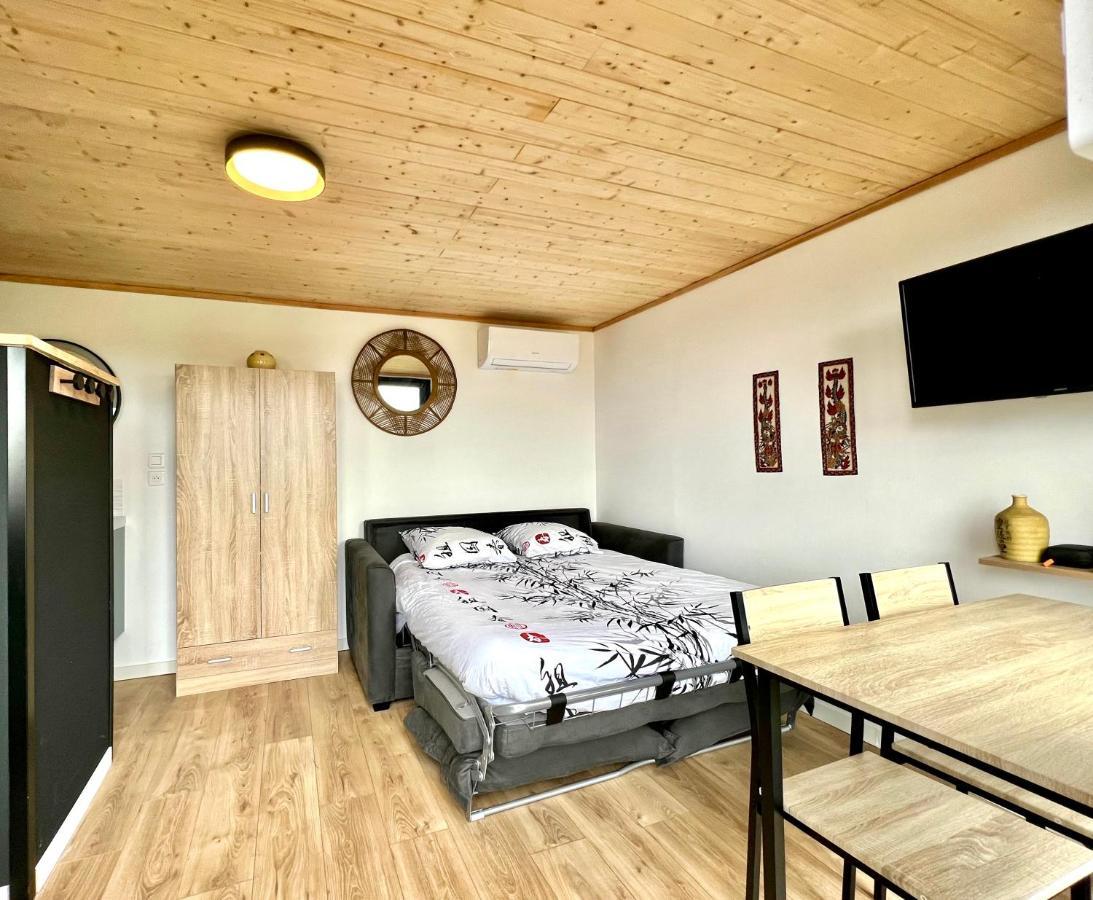 Charmant Studio Lodge Climatise Avec Jardin Et Vue Sur Le Pic Saint Loup Jacou Exterior photo